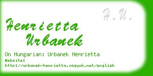 henrietta urbanek business card